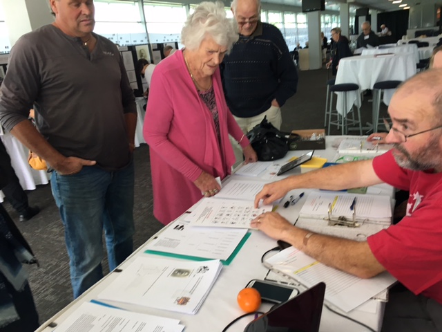 Registering at the reunion. 